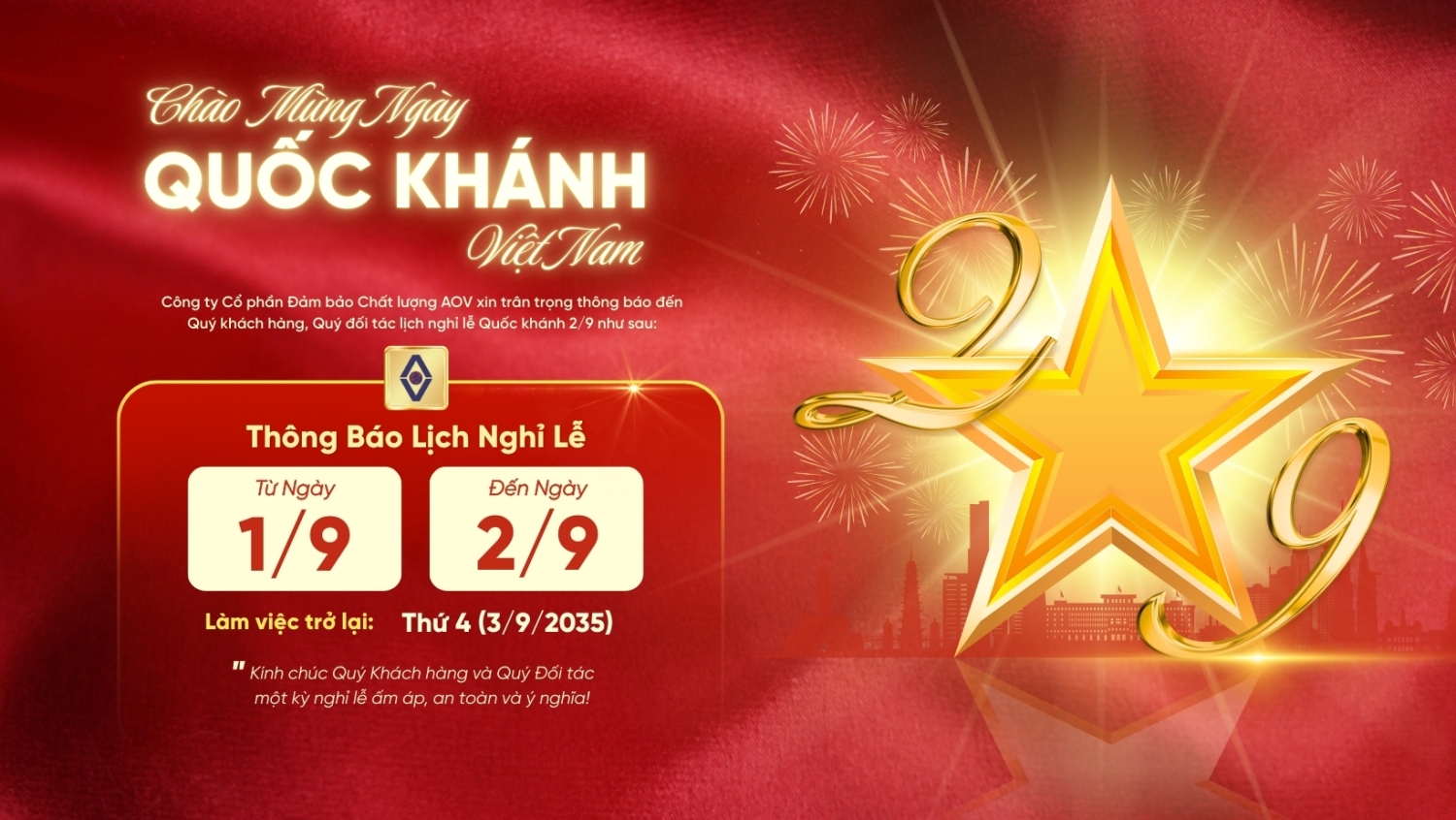 Đỏ Vàng Hiện Đại Lời Chúc Mừng Thông Báo Nghỉ Lễ Ngày Quốc Khánh Việt Nam 29 304 15 Facebook Banner